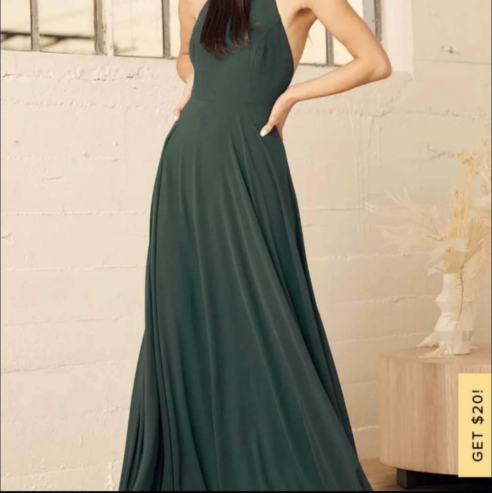 Lulu's Dark Green Maxi Dress